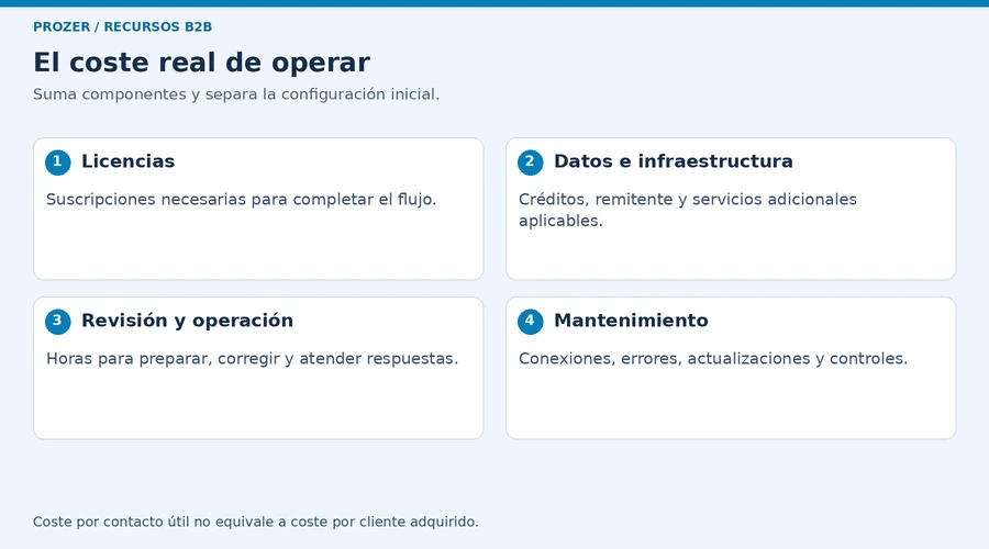 Herramientas digitales para prospección B2B: cómo organizar datos, correos y seguimiento 2 Componentes del coste total: licencias, datos, revisión y mantenimiento de conexiones