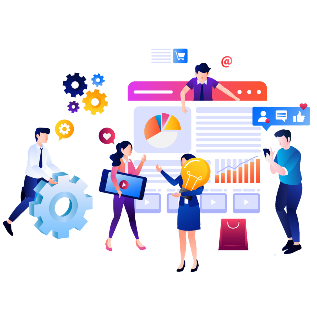 Ilustración de herramientas digitales de prospección, como CRMs y plataformas de automatización, utilizadas por equipos de ventas para identificar y gestionar clientes potenciales eficientemente.