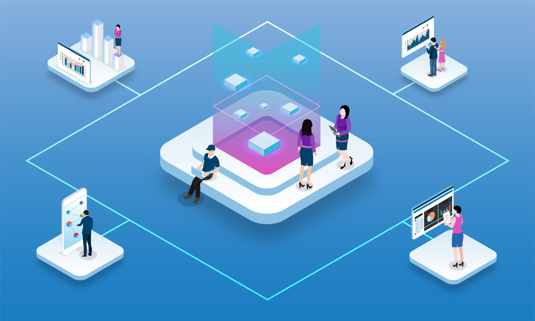 personas conectadas en red